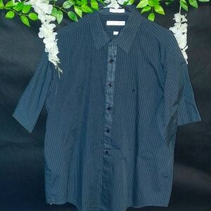 Short Sleeved Button Up Black Green